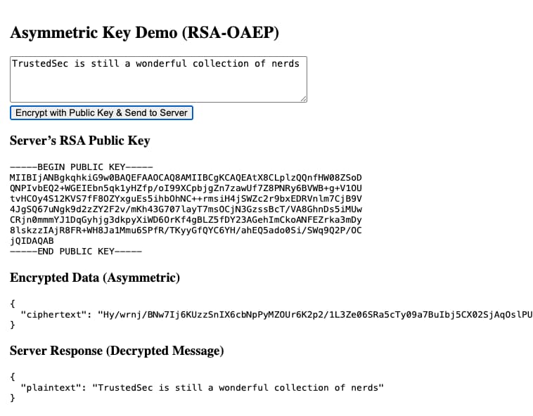 Figure 11 - Decrypted Server Response Fig11 Kirk Web Crypto