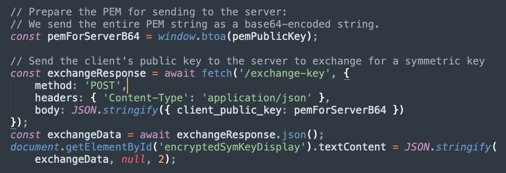 Figure 13 - Sending Public Key to Server Fig13 Kirk Web Crypto
