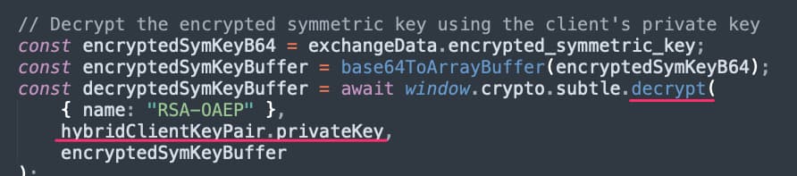 Figure 14 - Decrypting Symmetric Key Fig14 Kirk Web Crypto