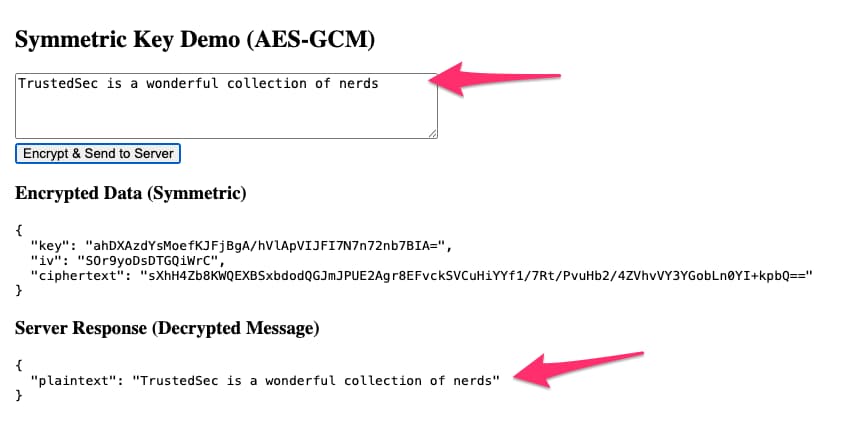 Figure 7 - Decrypted Server Response Fig7 Kirk Web Crypto
