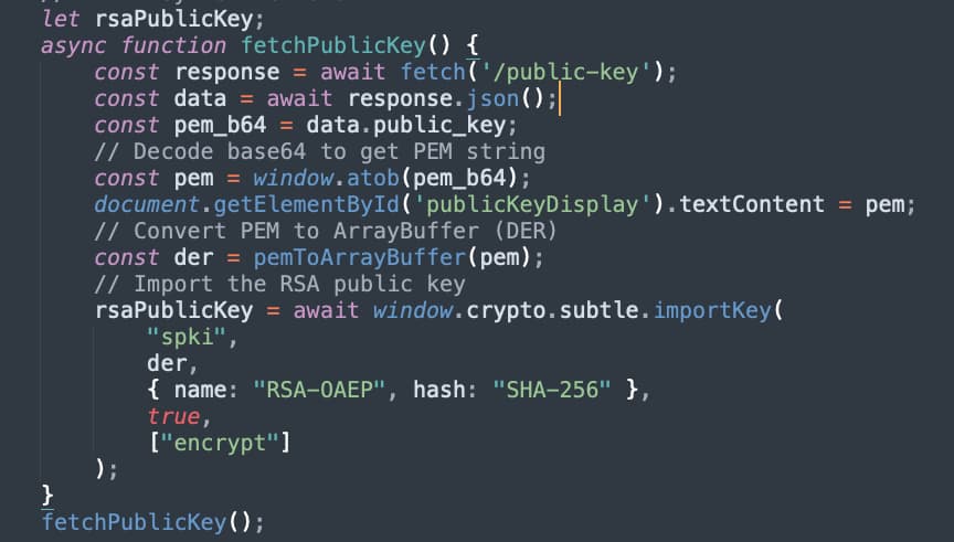 Figure 8 - Retrieving Public Key From Server Fig8 Kirk Web Crypto